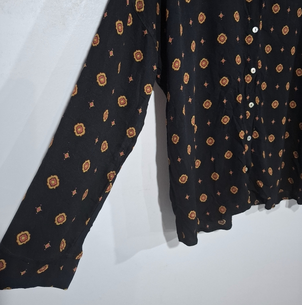Free People Intimately Button Up Womens shirt Medallion Print Flowy Sz S Petite - Picture 6 of 12